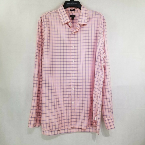 J.CREW Other - J Crew Crosby Men's Button Up Dress Shirt 120's 2 Ply Pink Plaid XL